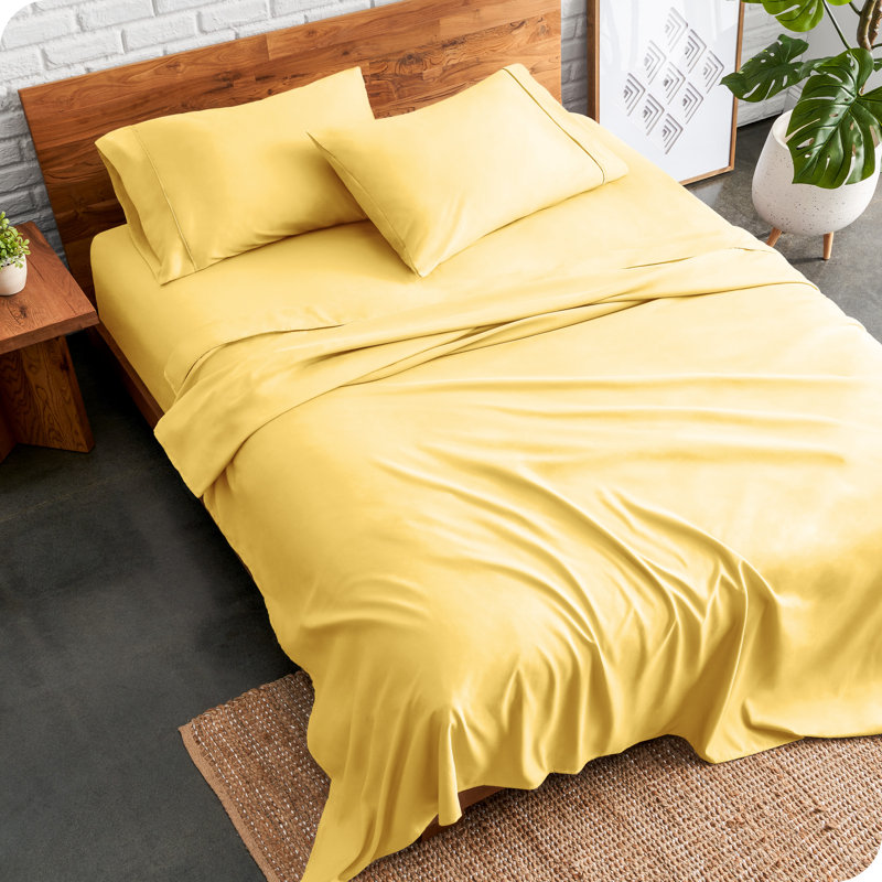 Bare Home Ultra-Soft Microfiber Sheet Set, Split King Sheet Set+2 Fitted Sheet+2 Pillowcases, Heathered Taupe