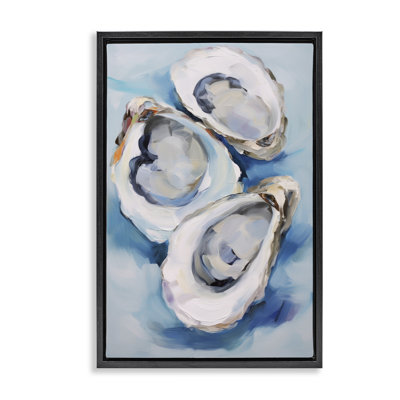 «Oyster Shell Trio», toile flottante encadrée par Petal Prints Design