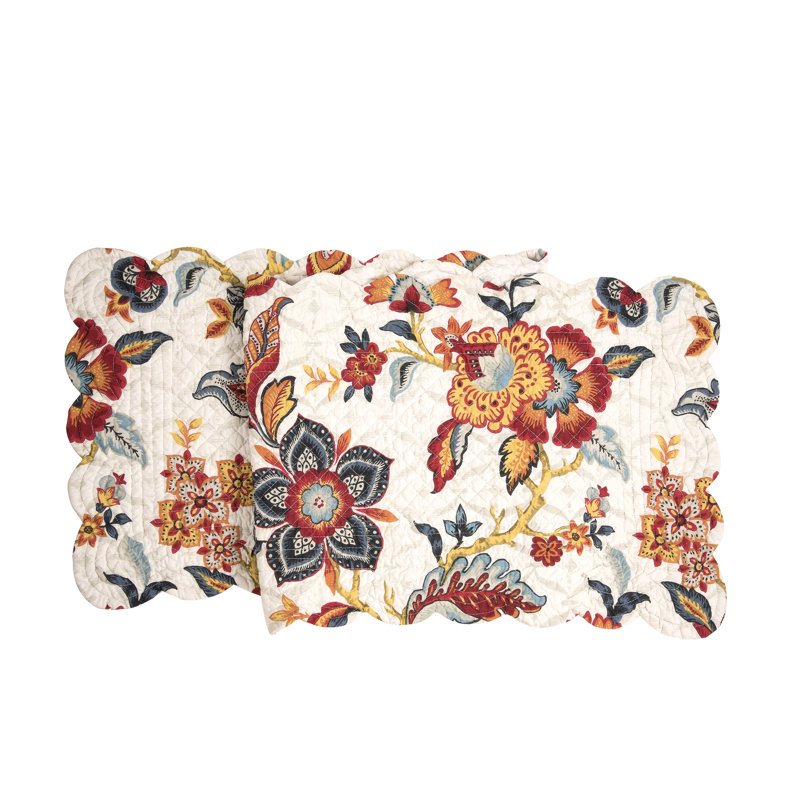 Chemin de table floral 100% coton