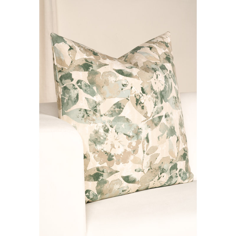 Coussin décoratif Magnolia Home Fashions Misty Spa, Polyester, H 20 po x l 20 po, Motif floral vert