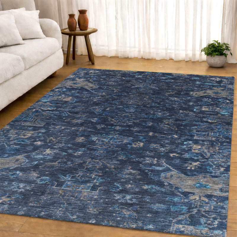 Tapis de qualité supérieure lavable à la machine Mayfield Global, Marine, 3 pi x 5 pi