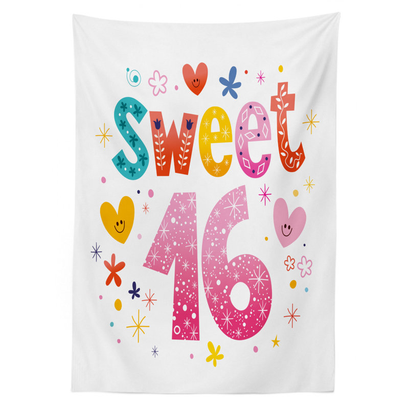 16Th Birthday Tablecloth, 84" x 60"
