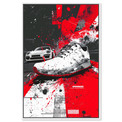 Speed Through Sneaker Canvas Print Sneaker Wall Art by Art Remedy, White Frame, 10 x 15
