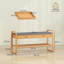 HOMCOM Shoe Bench with 2 Drawers 105 x 33.2 x 55 cm Natural and Grey