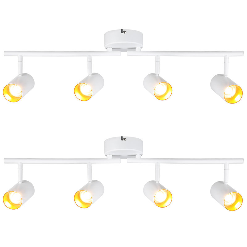 Ensemble de rail d'éclairage 4 lumières 27,56 po, Blanc