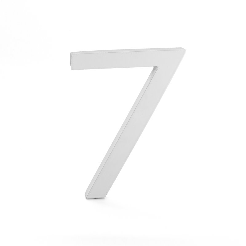 4 in. Flat Floating Mount House Number, White, 7