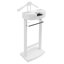 White Freestanding Sturdy Base Wooden Suit Clothes Coat Stand With Drawer