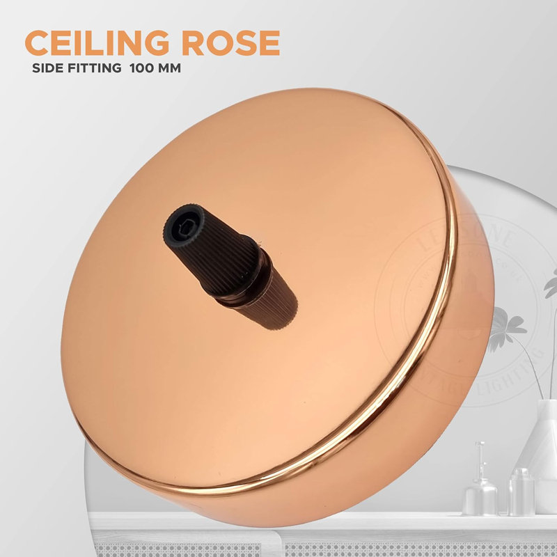 Solarah Single Outlet Ceiling Rose 100Mm Metal Ceiling Rose With Cord Grip And Fitting Accessories, For Ceiling Rose Lighting And Wall Lamp Lighting Kit