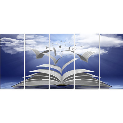 Book Pages Skyward Graphic Art Print MultiPiece Image on Canvas