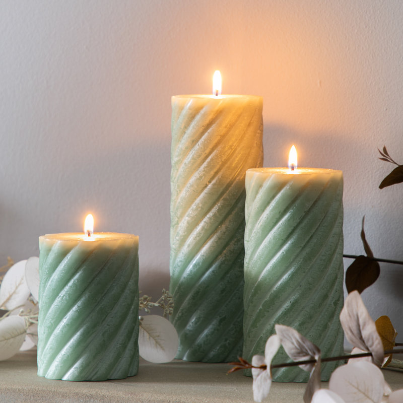 Vanilla Pillar Scented Pillar Candle, 20" x 7.50", Sage 