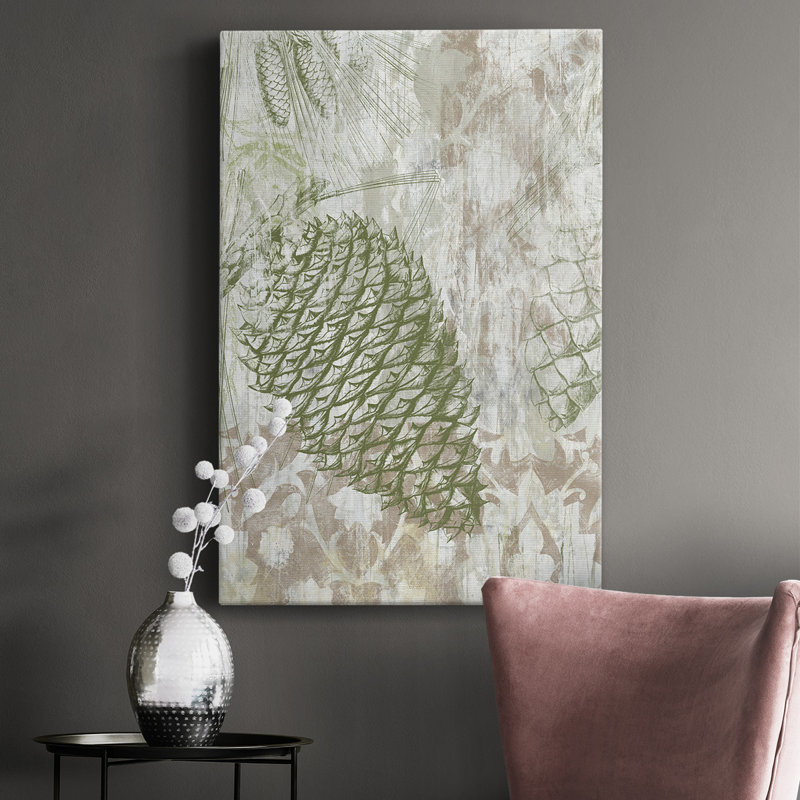Pinecone Fresco I - peinture sur toile tendue, H 18 po x l 12 po x P 1 po