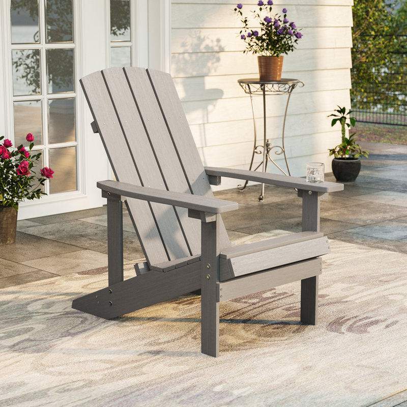 Chaise de patio en plastique Adirondack, Gris