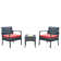 Ensemble de table bistro en rotin pour 2 personnes avec table et coussins