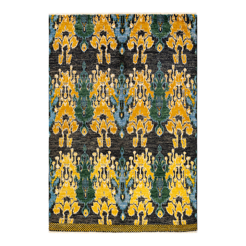 Contemporary One-of-a-Kind 6' 1" x 9' 0" Hand Knotted Area Rug