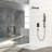 Matte Black Shower System With 12 Inch Square Head - Wall Mount, Adjustable Slide Bar, And Valve Spray Pattern In Mount Easy To Clean Nozzle, Dual-120997225