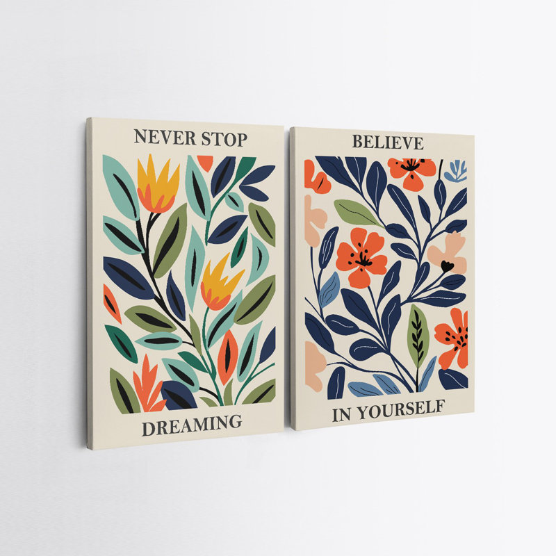 Élégantes peintures sur toile décoratives (2 pièces), 19,7 po x 27,6 po chacune | 100% toile avec cadres 100% bois | Superbe art mural pour le salon et la chambre à coucher, parfait pour la décoration intérieure et les idées de cadeaux