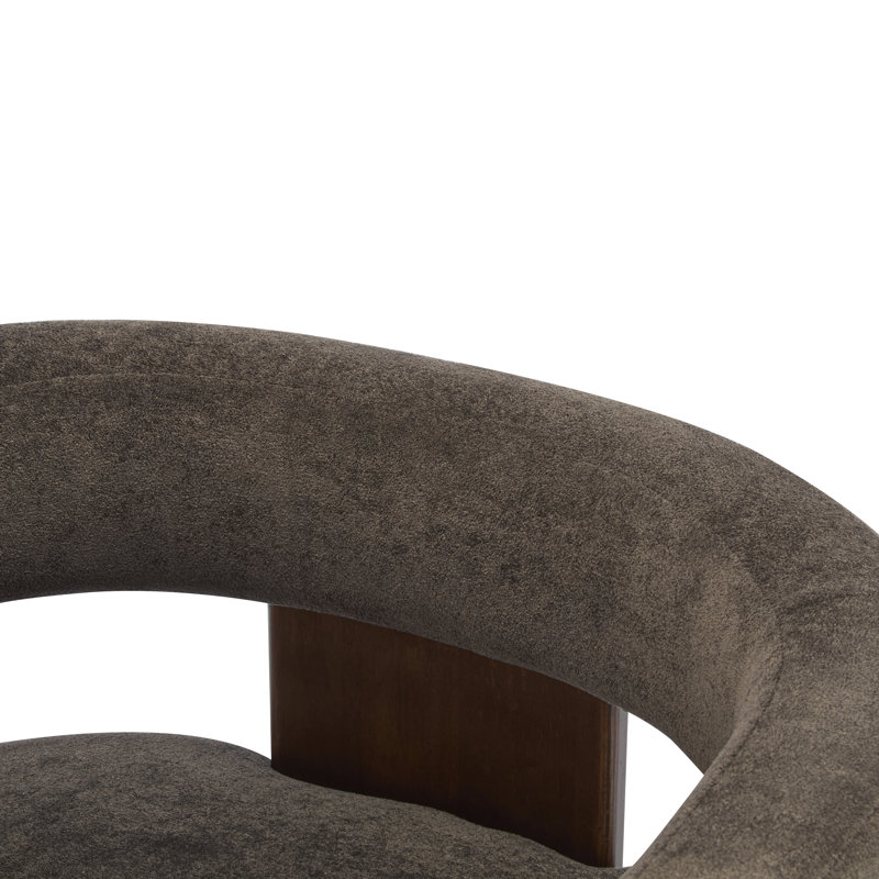 Melanney Modern Upholstered Fabric Accent Armchair, Dark Brown Velvet