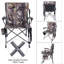 Chaise de camping pliante surdimensionnée avec poche latérale et chaise de camping robuste