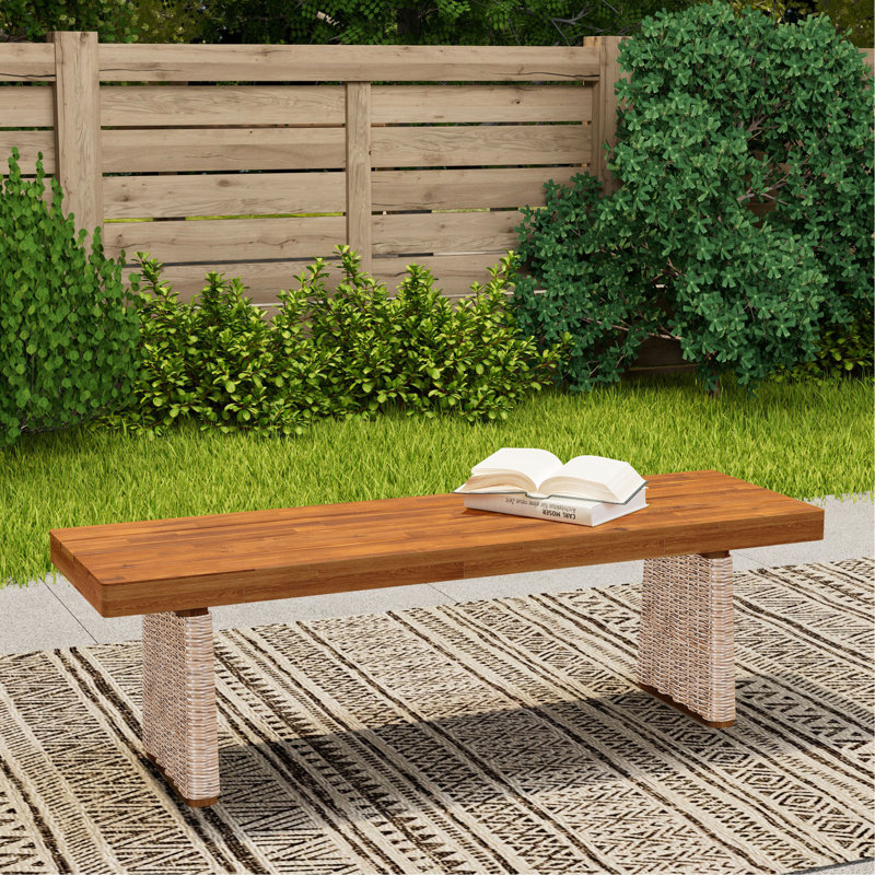 Banc d'extérieur en bois d'acacia 1Pcs, Brown/Teak