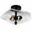 Modern Nature-Inspired Flush Mount Ceiling Light with Water Ripple Glass Shade Matte Black-129770334