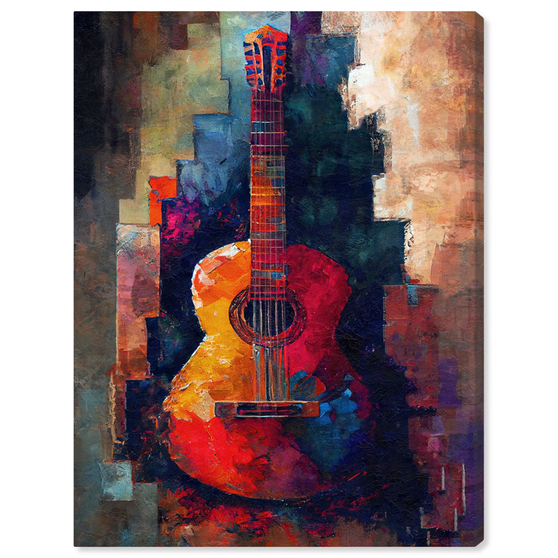 Toile de guitare espagnole «City» par Art Remedy, Toile tendue, H 30 po x l 24 po
