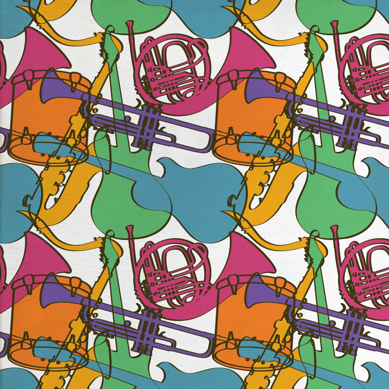 Tissu de musique jazz, l 58 po x L 72 po