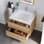 Meuble-lavabo mural 24 po avec lavabo flottant 24 po avec 2 tiroirs, ouverture et fermeture faciles, nature