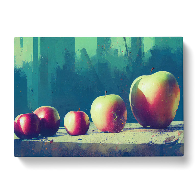 Line Of Apples Fruit - Wrapped Canvas, 40cm H x 60cm W x 3cm D