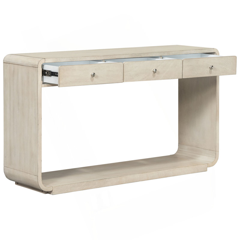 Console de style antique, 3 tiroirs de rangement, tablette de présentation, pieds courbés, finition peinte, vestibule / couloir / salon