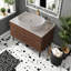 Meuble-lavabo moderne avec lavabo en céramique, 36 po, tiroirs de rangement