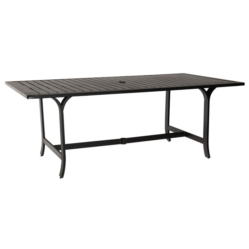 Rectangular Dining Umbrella Table, Chestnut Brown