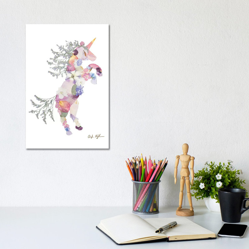 Unicorn by Oxeye Floral Co - Wrapped Canvas Gallery-Wrapped Canvas Giclée, 30.48 cm H x 45.72 cm W