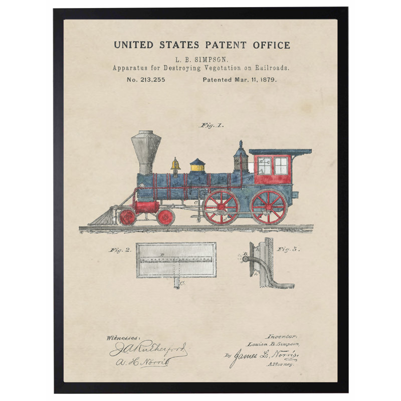 Toy Train Patent in Black Frame