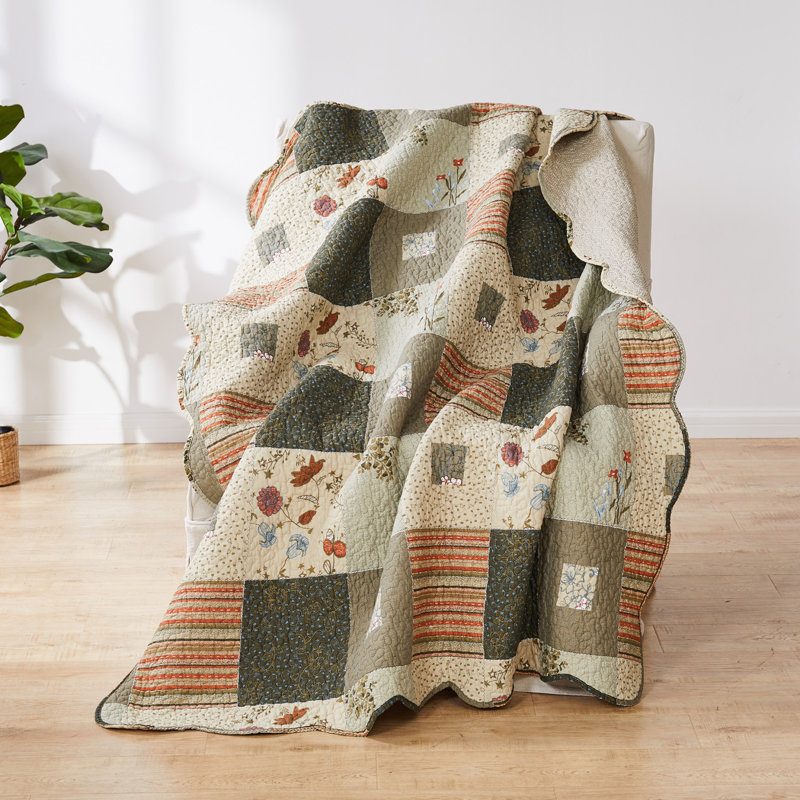 Greenland Home Fashions Sedona Throw – 50" x 60" Southwestern Cotton Quilted Blanket for Cozy Layering