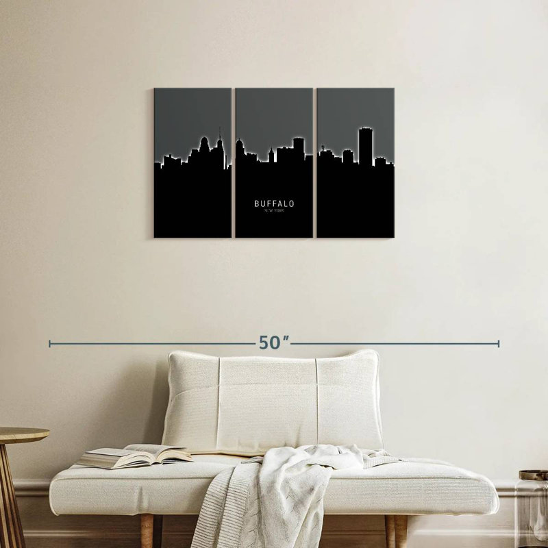Buffalo New York Skyline VI, H 20 po x l 33 po