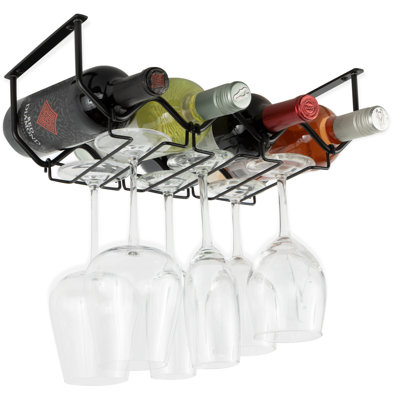 Spinelli 6 Bottle Hanging Wine Bottle & Glass Rack