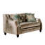 Ensemble de canapé et causeuse Enny, style banc, chenille turquoise champagne-109765335-109765336