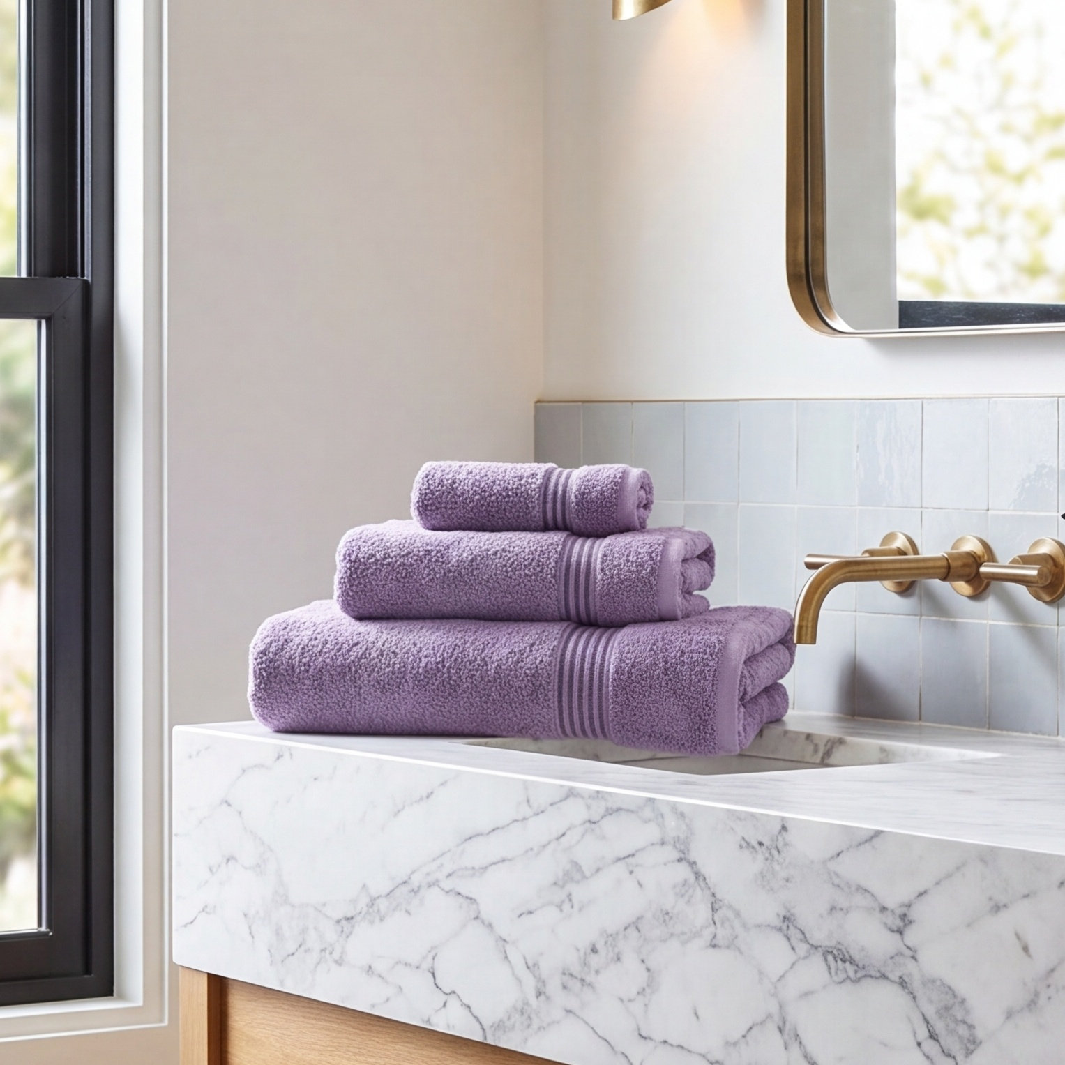 Oleg 3-Piece Egyptian Cotton Towel Set, Royal Purple