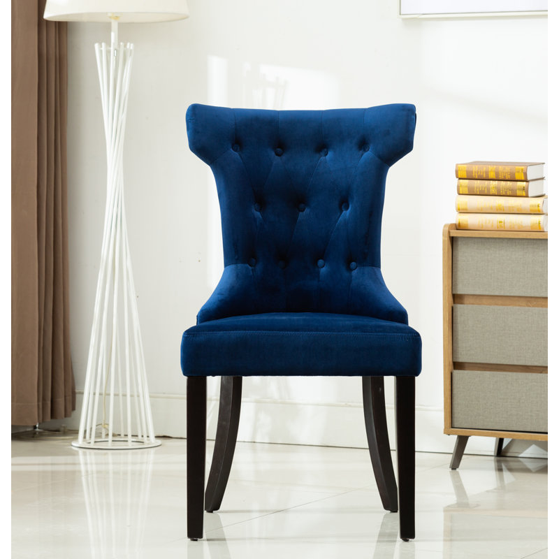 Chaise d'appoint Milena, Microfibre / microsuède bleu