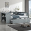 Lit de jour polyvalent en bois avec couchette, tiroirs de rangement, tablettes latérales et bureau, aucune boîte à ressorts nécessaire-83695956-82291975