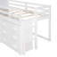 Lit mezzanine simple en bois massif blanc avec armoire et tablette pour armoire / tablette polyvalente-600402150