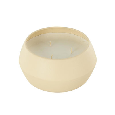 Ebern Designs Metal Rose Blossom & Sandalwood Scented Textured 30Oz 3 Wick Candle With Wax