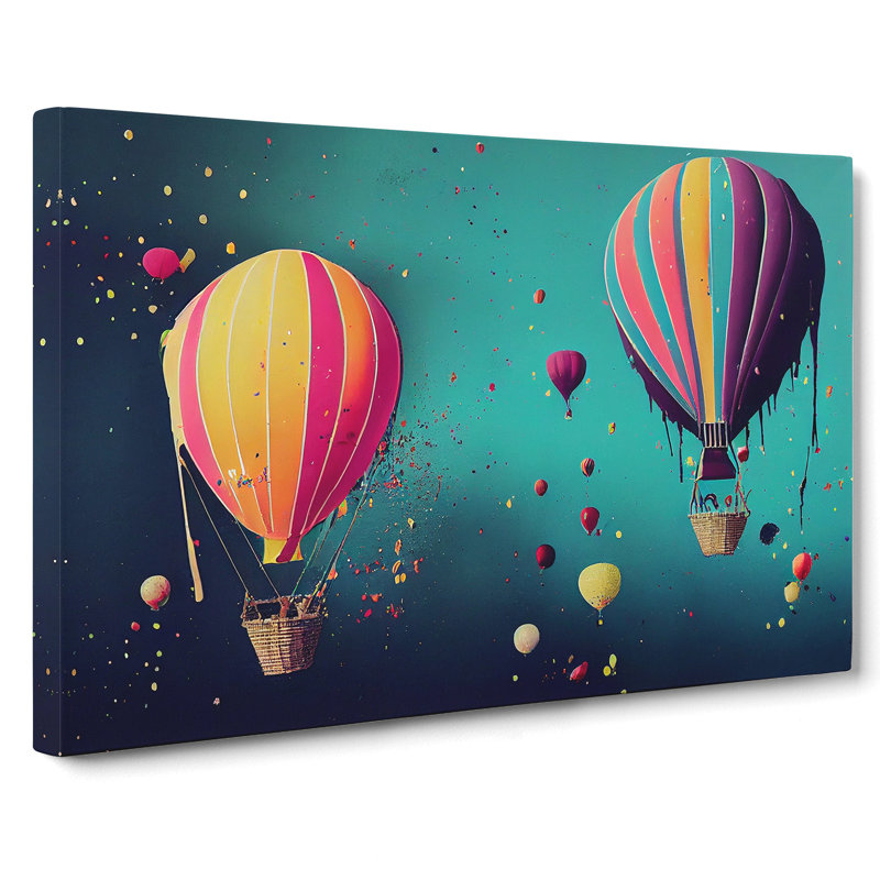 Hot Air Balloons Splashed Vol.3 Abstract - Wrapped Canvas, 40cm H x 60cm W x 3cm D