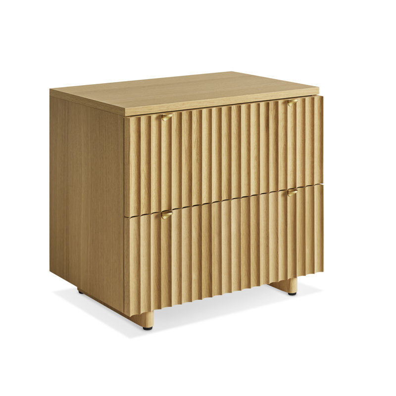 Murmur 2 - Drawer Solid Wood Nightstand, White Oak