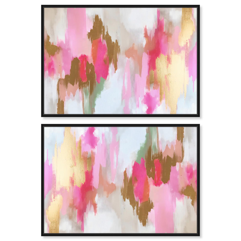 Toile «Blush Meadowlight» par Art Remedy, H 11 po x l 16 po, Cadre noir