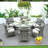 Talene 6 - Person Patio Dining Set Umbrella Hole Included Round Table with Cushions Included-2093616220