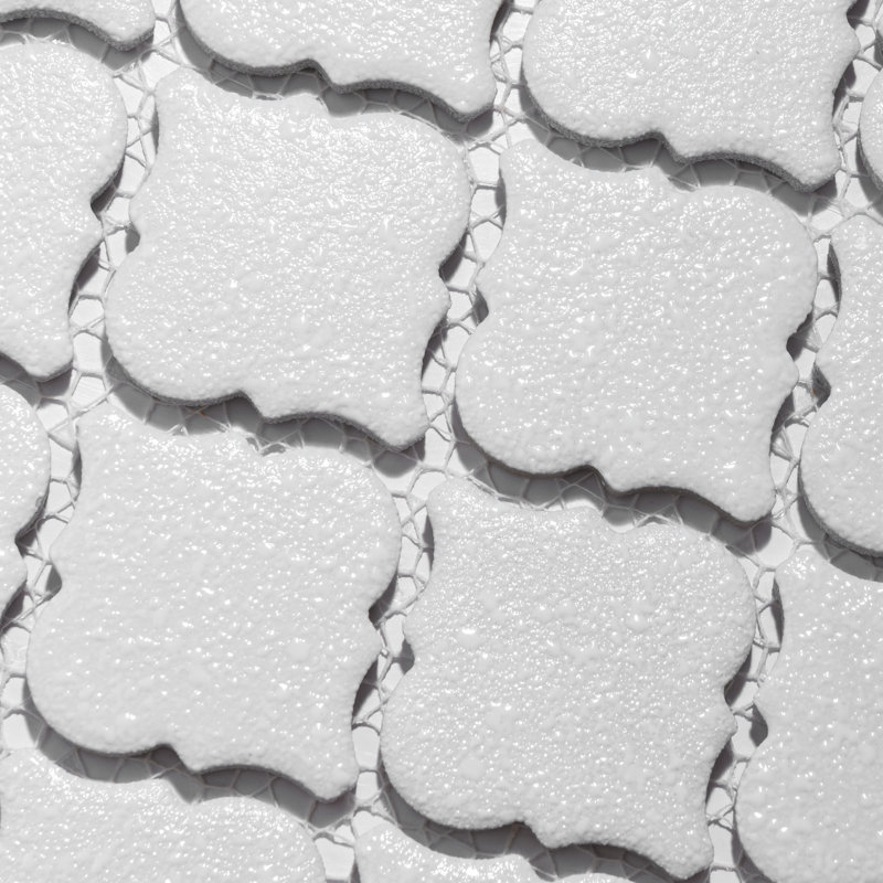 Hudson Tangier 12-3/8 " x 12-3/8 " Porcelain Mosaic Floor & Wall Tile, White