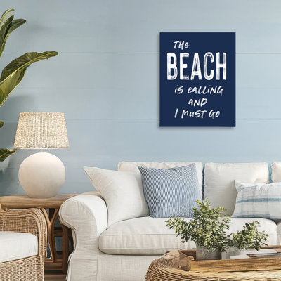 Beach Is Calling Summer Sentiment Canvas, design by Lettered and Lined