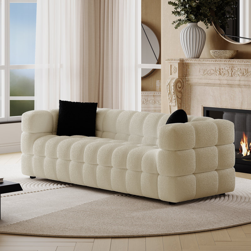 Canapé rembourré 81 po Monica, Beige, L 81 po