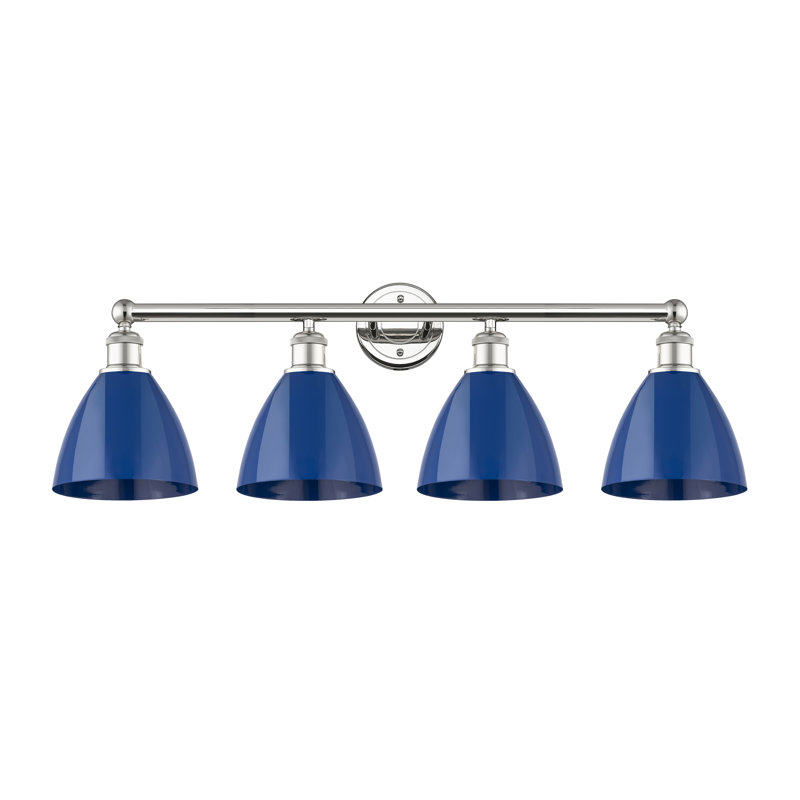 Alquin 4 - Light Dimmable Vanity Light, Blue, Polished Nickel